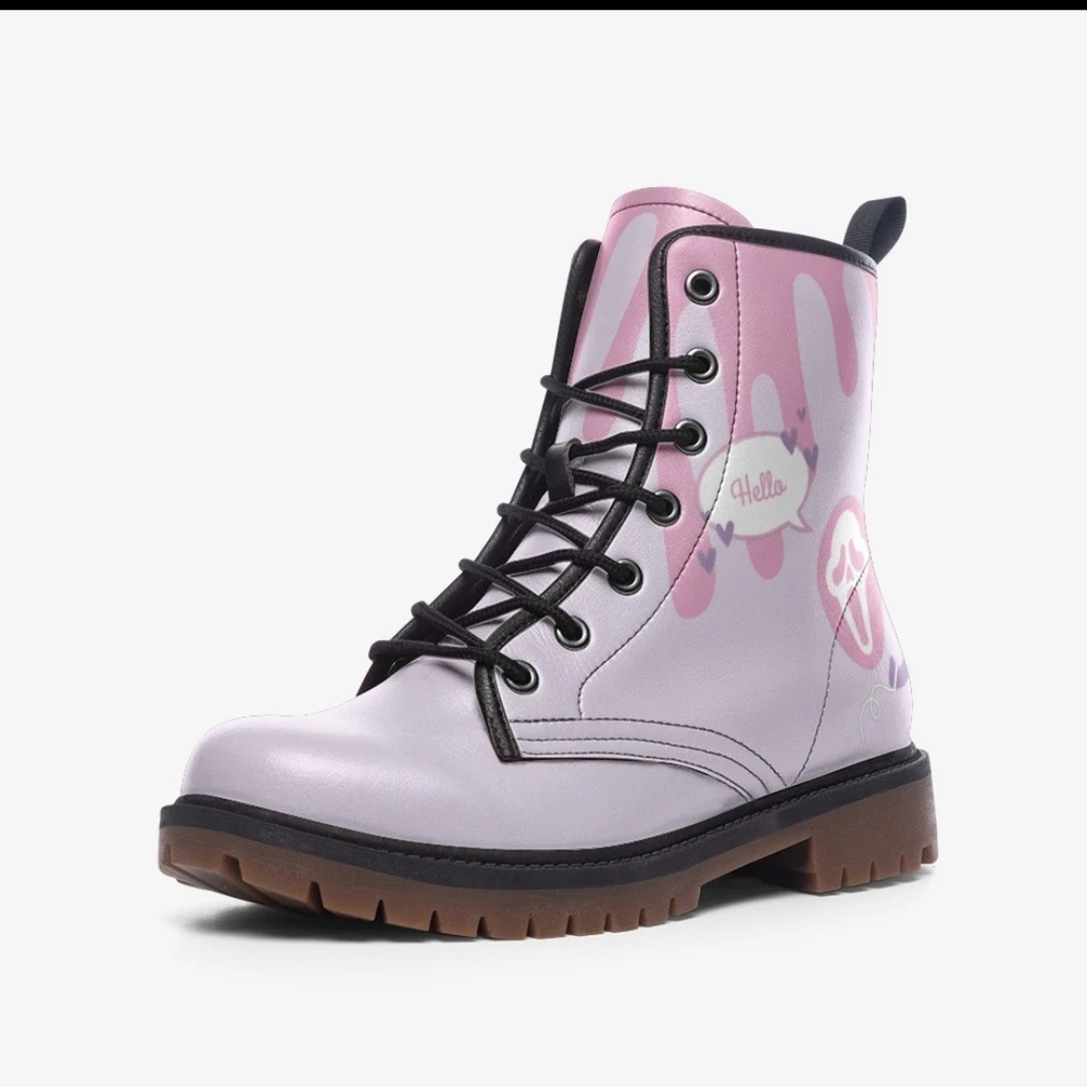 pastel goth boots, vegan leather combat boots Size. 39 Women's 8